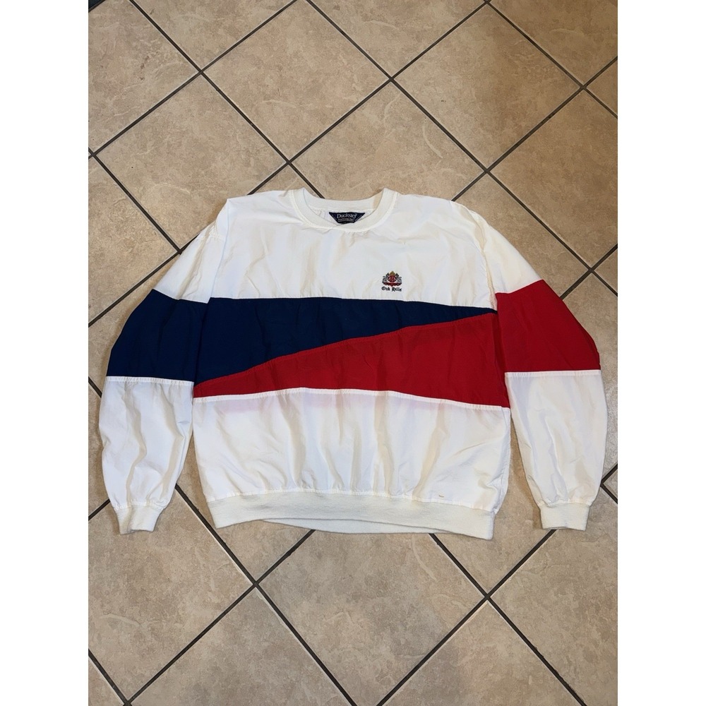 Vintage Oak Hills Colorblock Windbreaker Crewneck USA Made Duckster XXL
